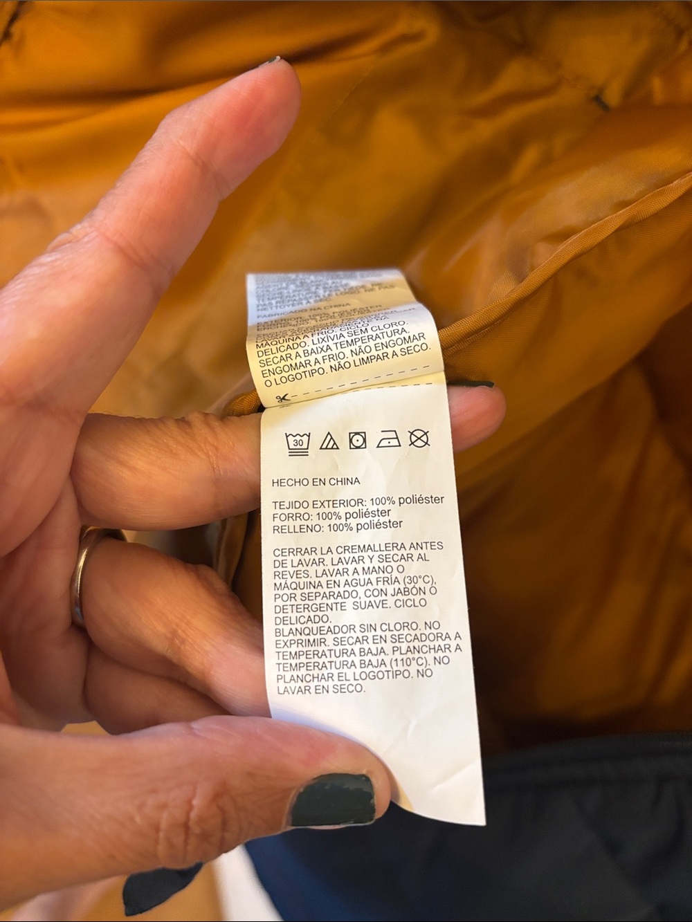 Original Penguin Navy, Mustard & Cream Colorblock Puffer Vest - Picture 6 of 6